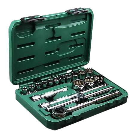 Jogo de soquete estriado encaixe 1/2" 10 a 32mm 18 pças ST09203SJ Sata